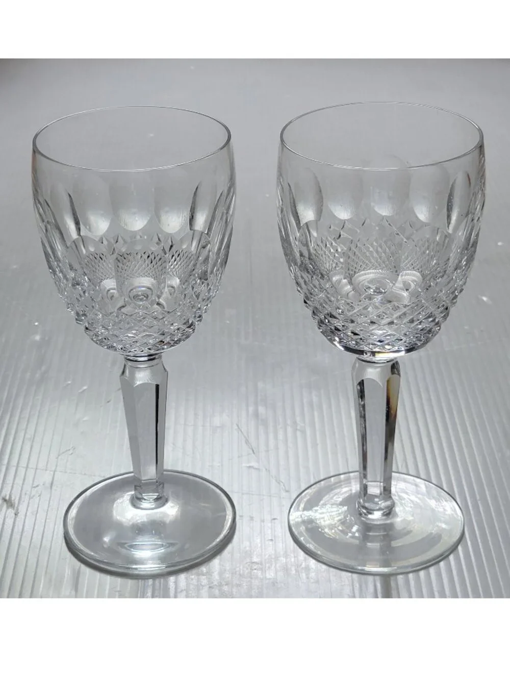 2 GORGEOUS WATERFORD COLLEEN STEM WATER GOBLETS 7
